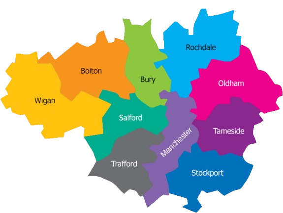 Greater Manchester Areas Map